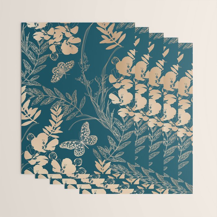 Exotic Florals and Butterflies Wrapping Paper Gallery Image 3