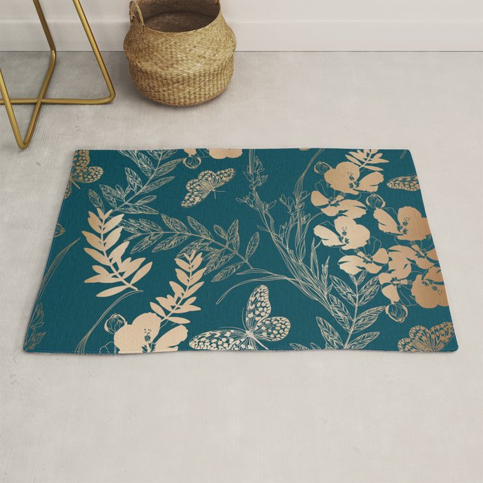 Exotic Florals and Butterflies Rug Gallery Image 1