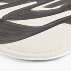 Black Ink Paint Brush Strokes Wiggles Mid Century Modern Bath Mat Gallery Image 3