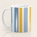 Vertical Stripes Variable Contemporary Retro Modern Pattern in Blue and Honey Mustard Coffee Mug Gallery Image 3