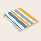 Vertical Stripes Variable Contemporary Retro Modern Pattern in Blue and Honey Mustard Notebook Gallery Image 3