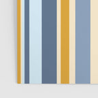 Vertical Stripes Variable Contemporary Retro Modern Pattern in Blue and Honey Mustard Poster Gallery Image 3