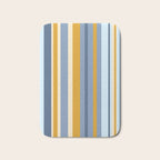 Vertical Stripes Variable Contemporary Retro Modern Pattern in Blue and Honey Mustard Bath Mat Gallery Image 1