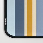 Vertical Stripes Variable Contemporary Retro Modern Pattern in Blue and Honey Mustard Laptop Sleeve Gallery Image 3