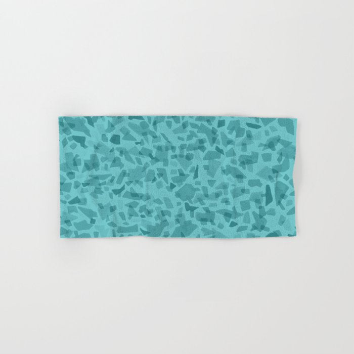 Turquoise Terrazzo Tile Bath Towel Gallery Image 1