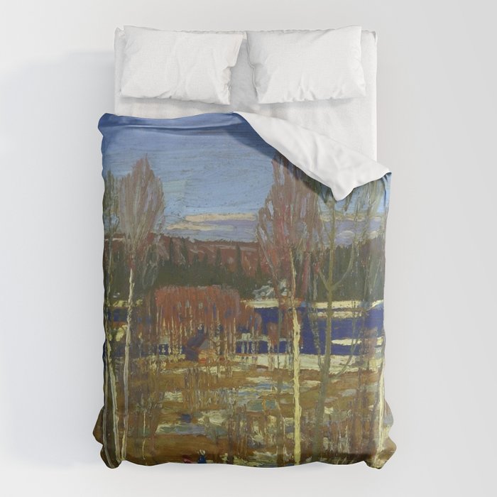 Tom Thomson Larry Dickson's Cabin 1917 Canadian Landscape Artist Duvet Cover Gallery Image 6