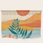 Mountain Sunset Colorful Landscape Illustration Wall Hanging Gallery Image 1