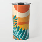 Mountain Sunset Colorful Landscape Illustration Travel Mug Gallery Image 1
