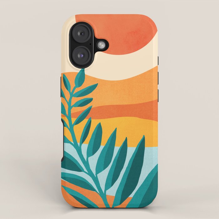 Mountain Sunset Colorful Landscape Illustration iPhone Case Gallery Image 1