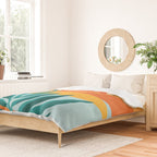 Mountain Sunset Colorful Landscape Illustration Duvet Cover Gallery Image 2