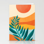 Mountain Sunset Colorful Landscape Illustration Stationery Card Gallery Image 2