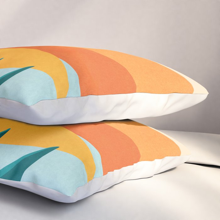 Mountain Sunset Colorful Landscape Illustration Pillow Sham Gallery Image 3