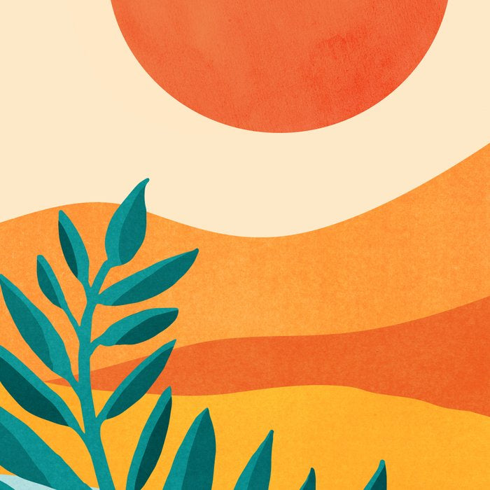 Mountain Sunset Colorful Landscape Illustration Coffee Mug Gallery Image 2