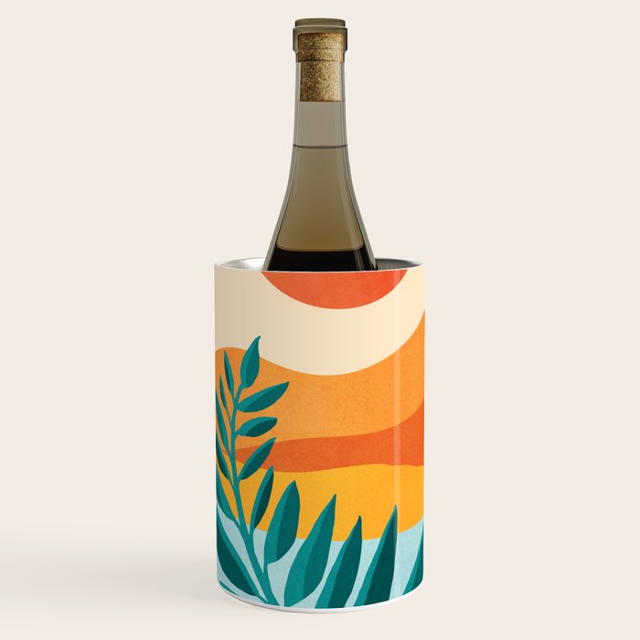 Mountain Sunset Colorful Landscape Illustration Wine Chiller Gallery Image 1