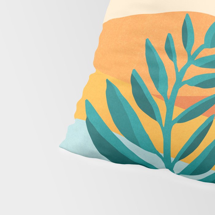 Mountain Sunset Colorful Landscape Illustration Pillow Sham Gallery Image 4