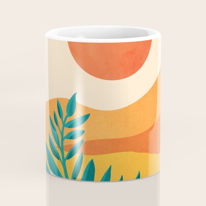 Mountain Sunset Colorful Landscape Illustration Coffee Mug Gallery Image 4