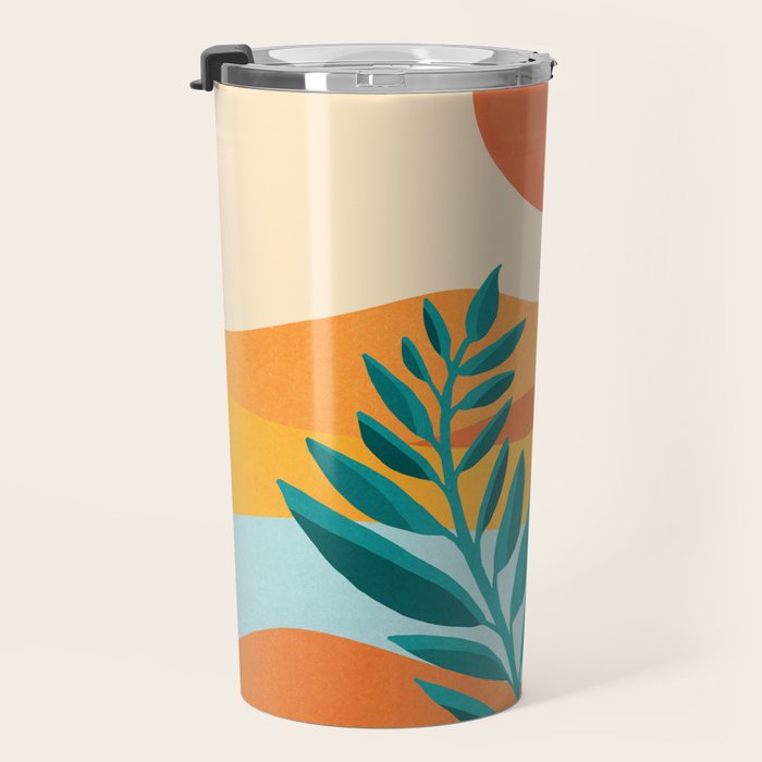 Mountain Sunset Colorful Landscape Illustration Travel Mug Gallery Image 3
