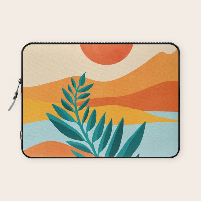 Mountain Sunset Colorful Landscape Illustration Laptop Sleeve Gallery Image 1