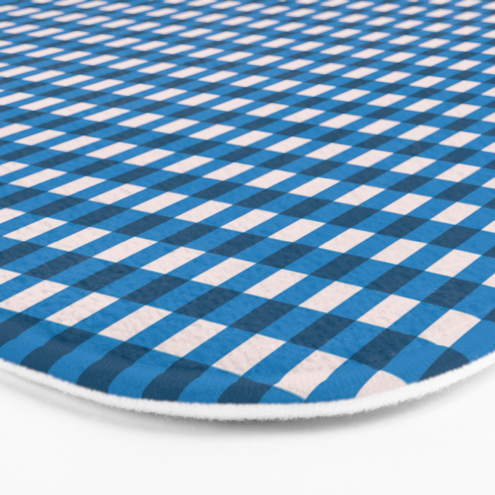 Classic Mini Check in Blue and White Bath Mat Gallery Image 3