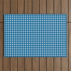 Classic Mini Check in Blue and White Outdoor Rug Gallery Image 1