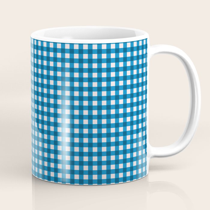 Classic Mini Check in Blue and White Coffee Mug Gallery Image 1