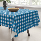 Classic Mini Check in Blue and White Tablecloth Gallery Image 3