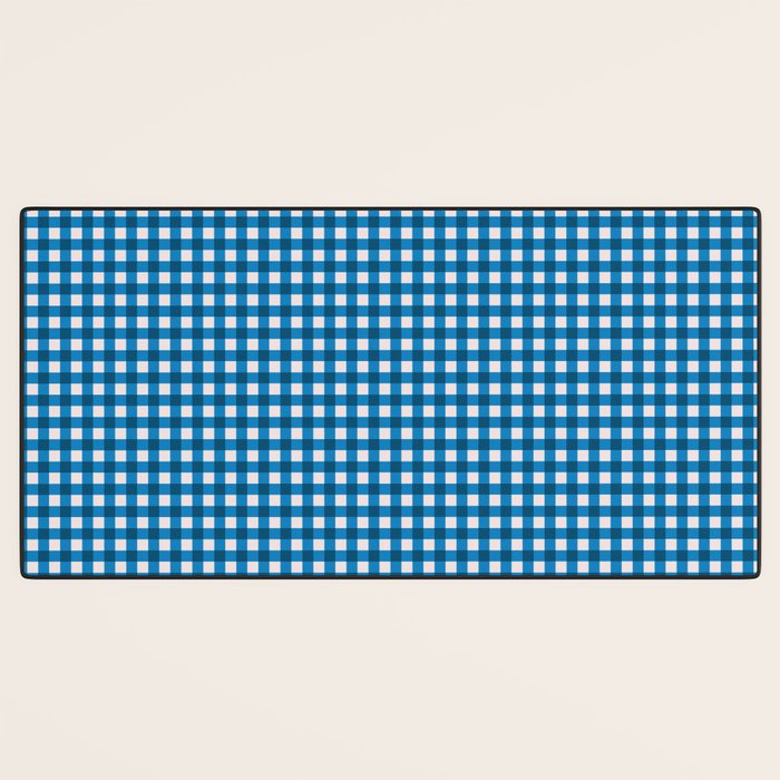 Classic Mini Check in Blue and White Desk Mat Gallery Image 3