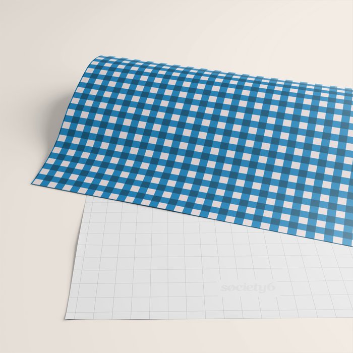 Classic Mini Check in Blue and White Wrapping Paper Gallery Image 2
