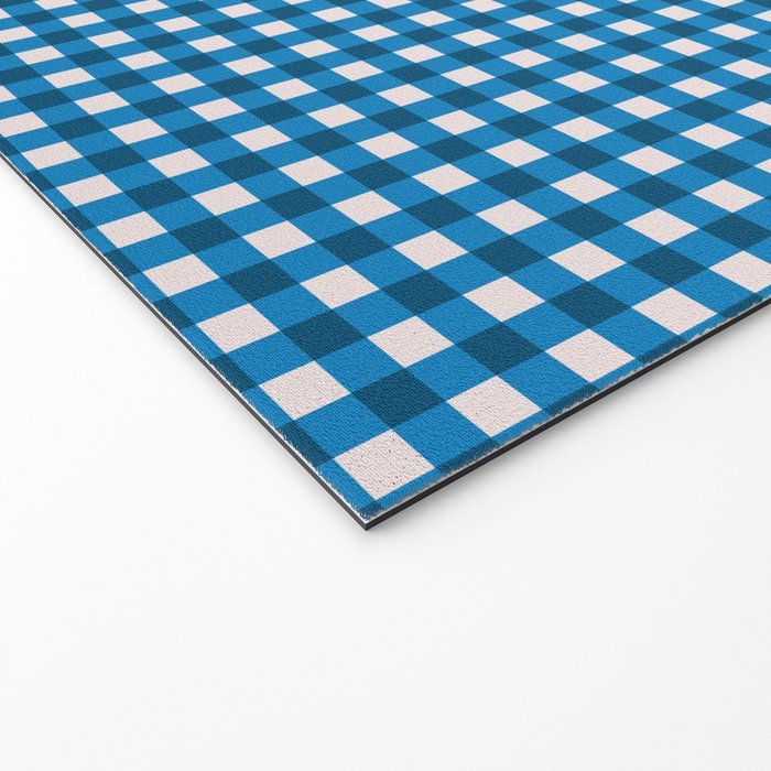 Classic Mini Check in Blue and White Welcome Mat Gallery Image 2