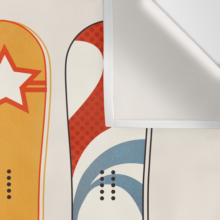 Retro Snowboards  Wall Tapestry Gallery Image 3
