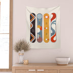 Retro Snowboards  Wall Tapestry Gallery Image 2