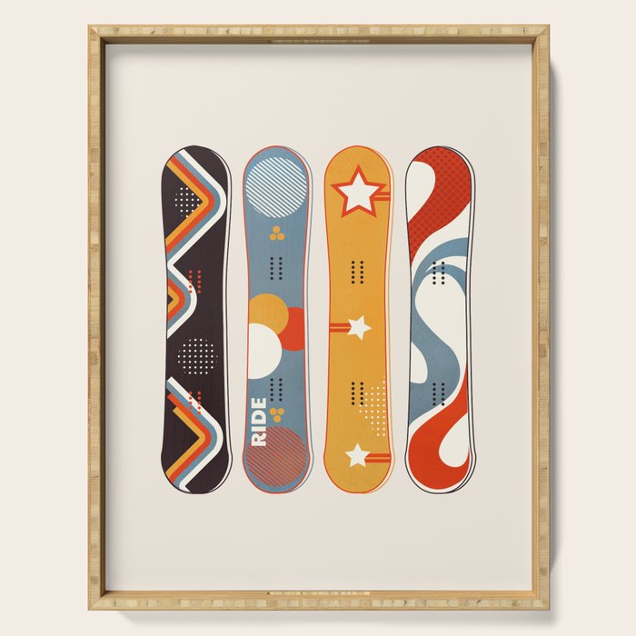 Retro Snowboards  Serving Tray Gallery Image 1