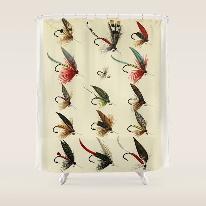 Angler Fishing Lure - Trout Fly Fishing Shower Curtain Gallery Image 1