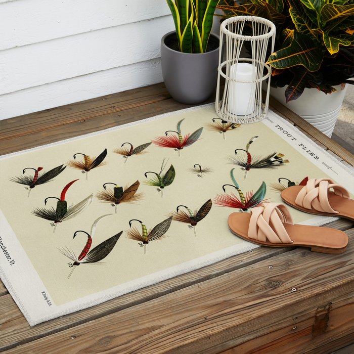 Angler Fishing Lure - Trout Fly Fishing Outdoor Rug Gallery Image 2