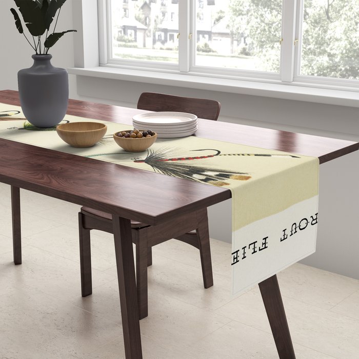 Angler Fishing Lure - Trout Fly Fishing Table Runner Gallery Image 2