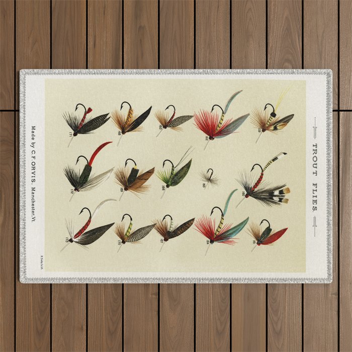 Angler Fishing Lure - Trout Fly Fishing Outdoor Rug Gallery Image 1