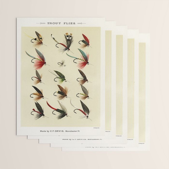 Angler Fishing Lure - Trout Fly Fishing Wrapping Paper Gallery Image 3