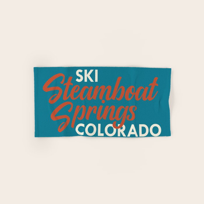 Steamboat Springs Vintage Ski Poster Bath Towel Gallery Image 1
