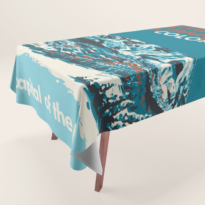 Steamboat Springs Vintage Ski Poster Tablecloth Gallery Image 1