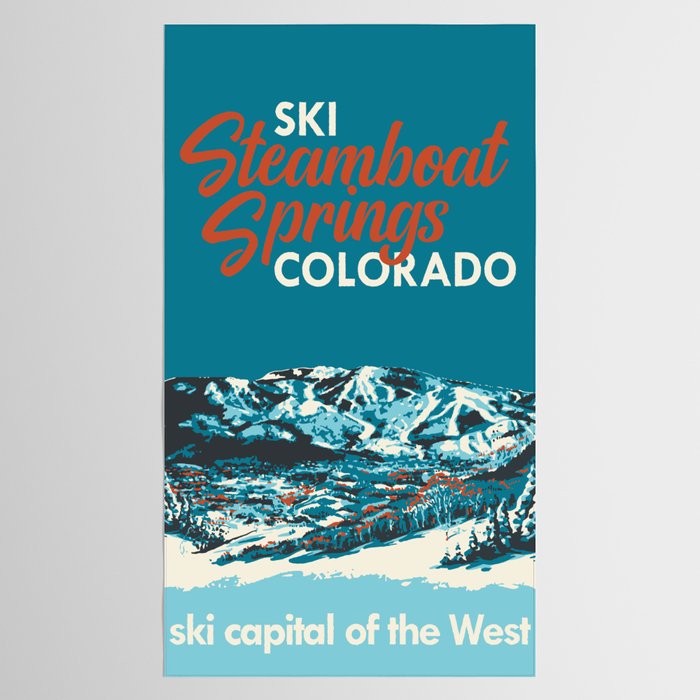 Steamboat Springs Vintage Ski Poster Tablecloth Gallery Image 2