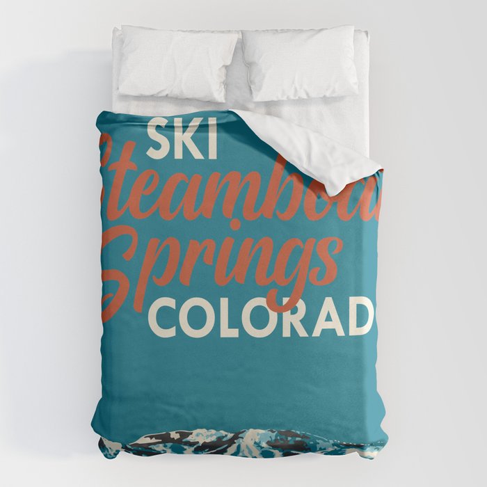Steamboat Springs Vintage Ski Poster Duvet Cover Gallery Image 6