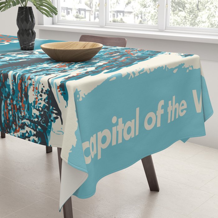 Steamboat Springs Vintage Ski Poster Tablecloth Gallery Image 3
