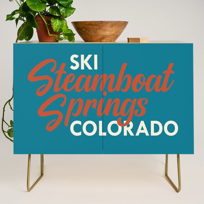 Steamboat Springs Vintage Ski Poster Credenza Gallery Image 1