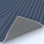 Minimal Line Curvature IV Navy Blue Mid Century Modern Arch Abstract Rug Gallery Image 4