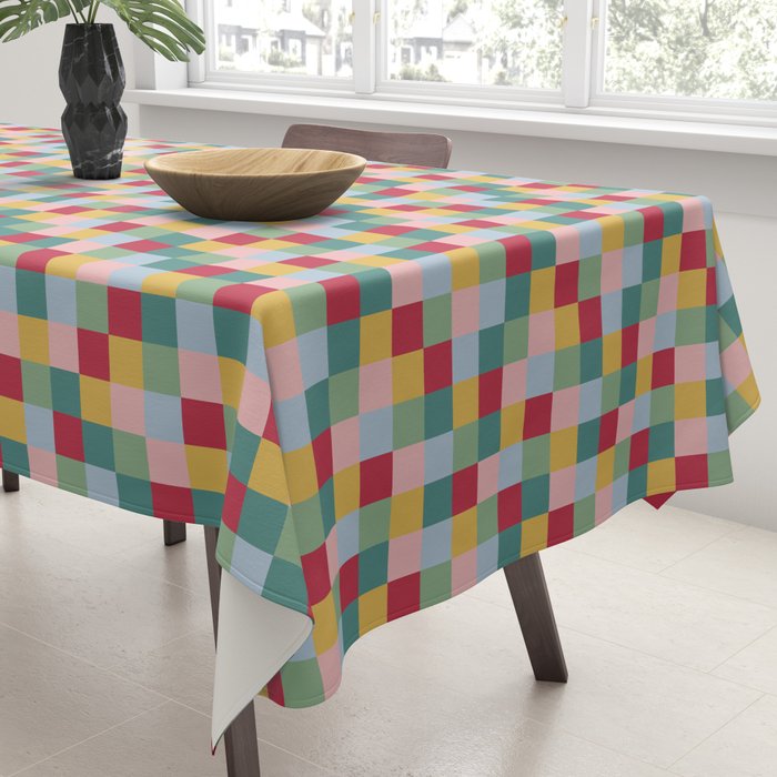 Bold Colorful Checks Pattern - Small XXII Tablecloth Gallery Image 3