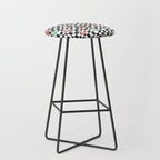 Funny retro cartoon sticker checkered pattern Stool Gallery Image 1