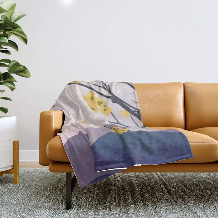 Midnight Bloom 01 Throw Blanket Gallery Image 1
