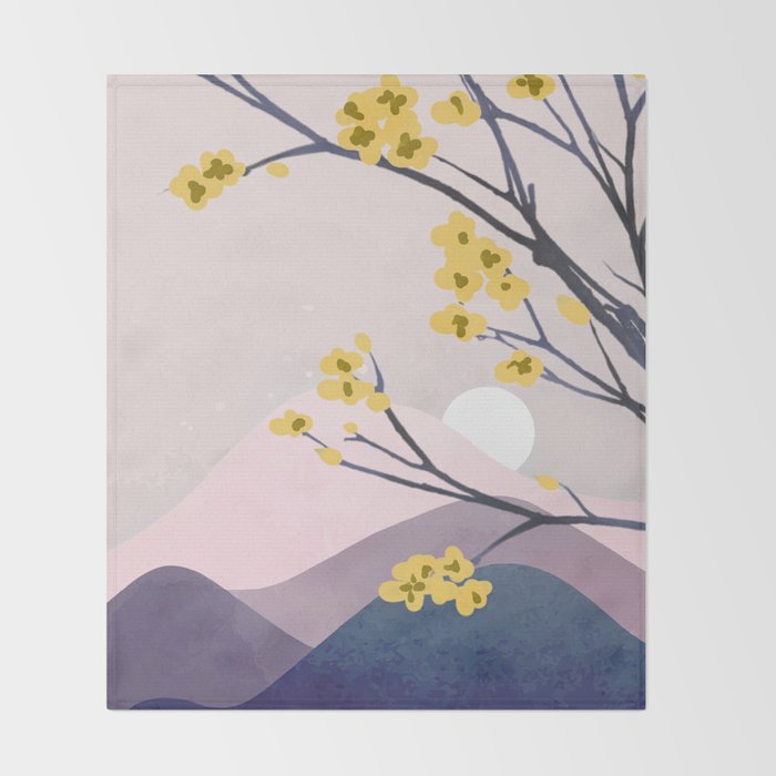 Midnight Bloom 01 Throw Blanket Gallery Image 2