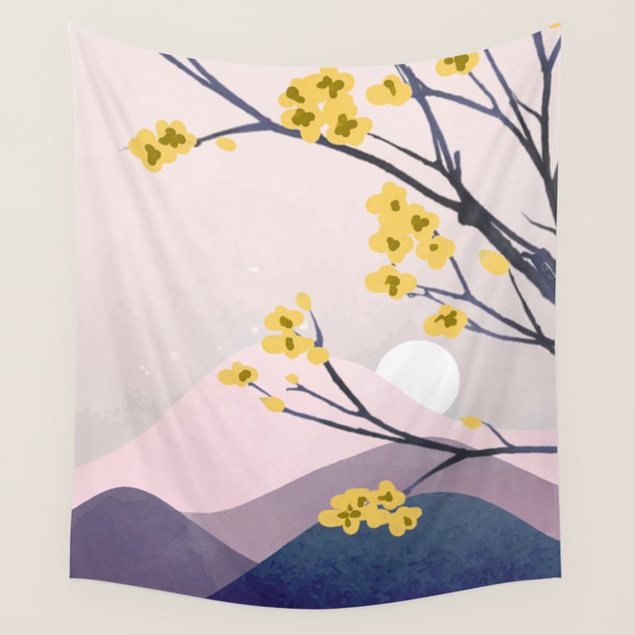 Midnight Bloom 01 Wall Tapestry Gallery Image 1