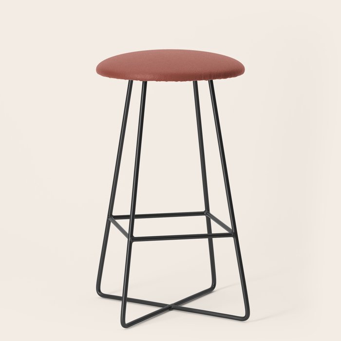 Rich Warm Burnt Sienna Adobe Clay Earth Tone Solid  Stool Gallery Image 1